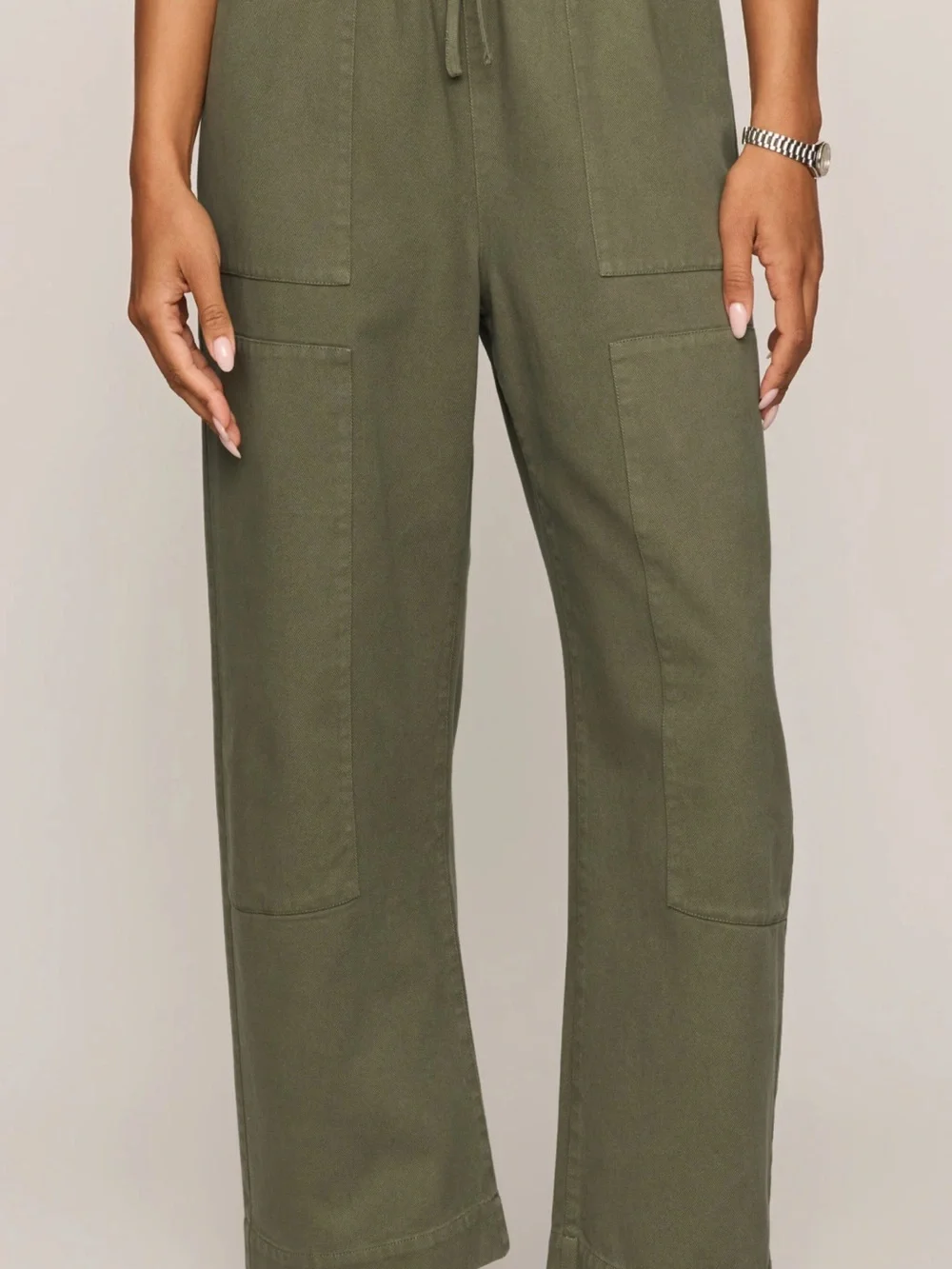 Z Supply women’s Olive Green Drawstring carpenter ankle pants